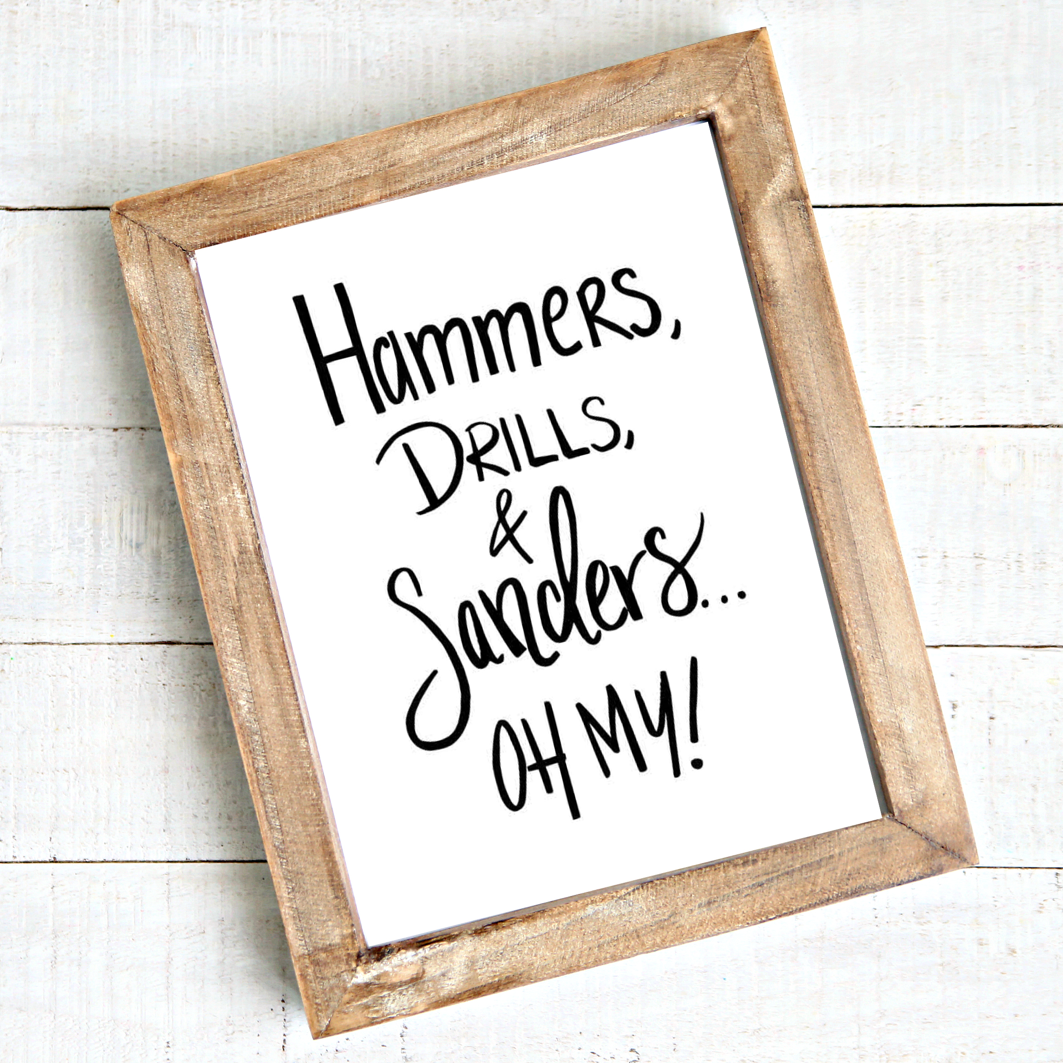 Hammers, Drills, and Sanders Printable